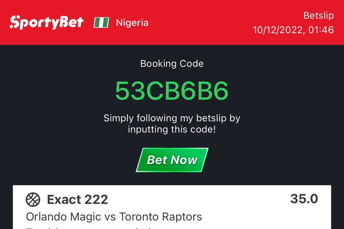 Talented basketball game booked on sportybet