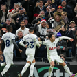 Heung-Min Son of Tottenham Hotspur celebrates scoring from the penalty spot for Tottenham Hotspur during the Premier League match between Tottenham Hotspur and Newcastle United