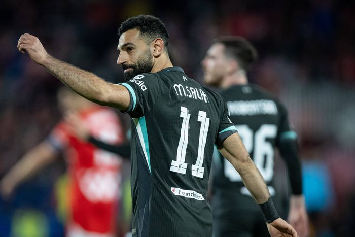 Mo Salah celebrates another vital goal for Liverepool against Girona | Imago