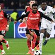 Nathan Tella against Yann Bisseck during Bayer Leverkusen vs Inter | Imago