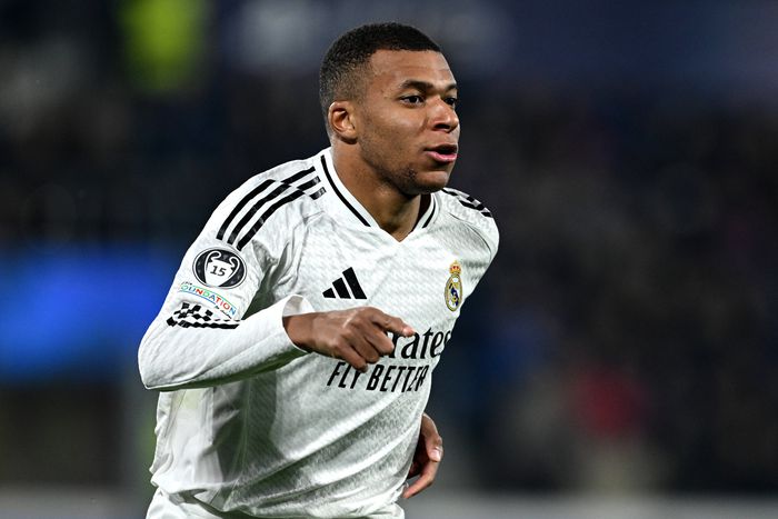 Kylian Mbappe celebrates scoring for Real Madrid against Atalanta | Imago