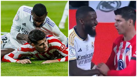 Has Rudiger gone too far? Real Madrid star spotted twisting Morata's nipple in Madrid derby