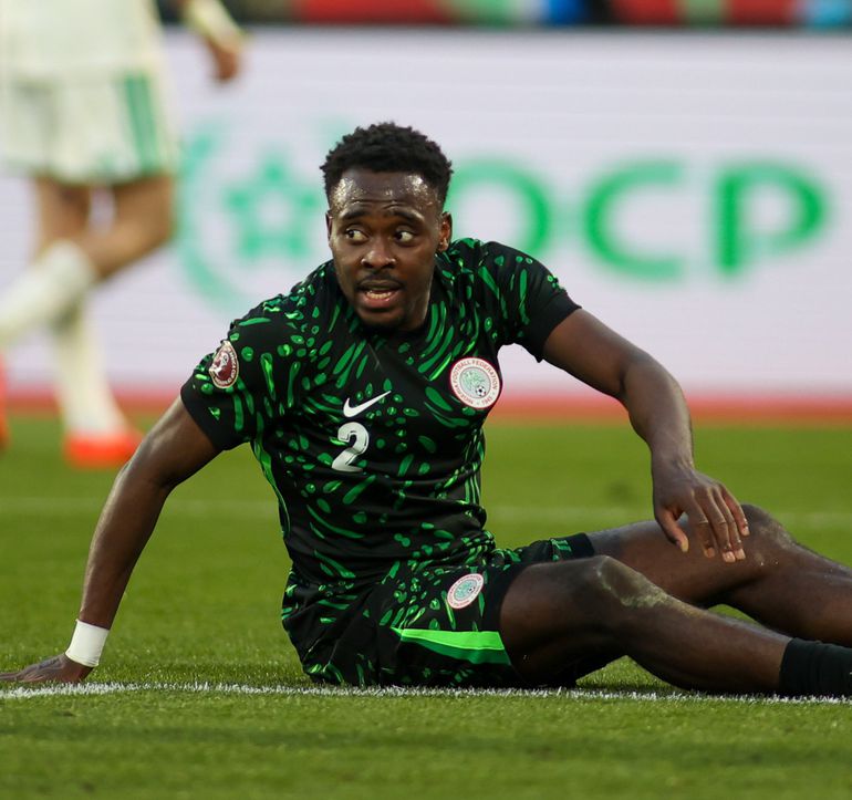 Nigeria's right back Bright Osayi-Samuel during the game against Algeria.