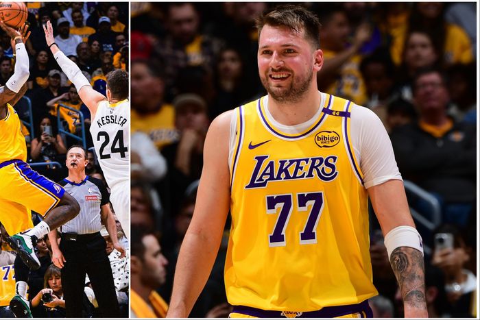 Luka Doncic debuted as the Los Angeles Lakers defeated the Utah Jazz.