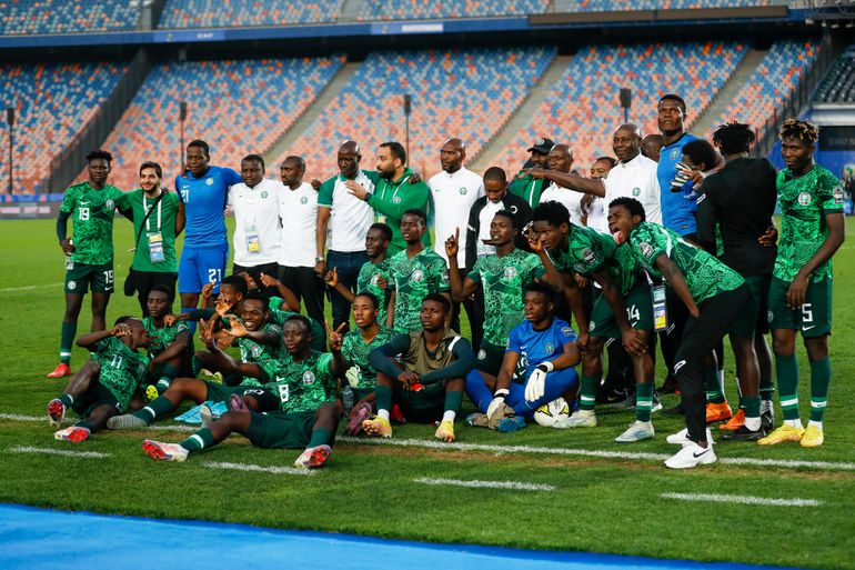 Nigeria's Flying Eagles squad after winning bronze at the U-20 AFCON
