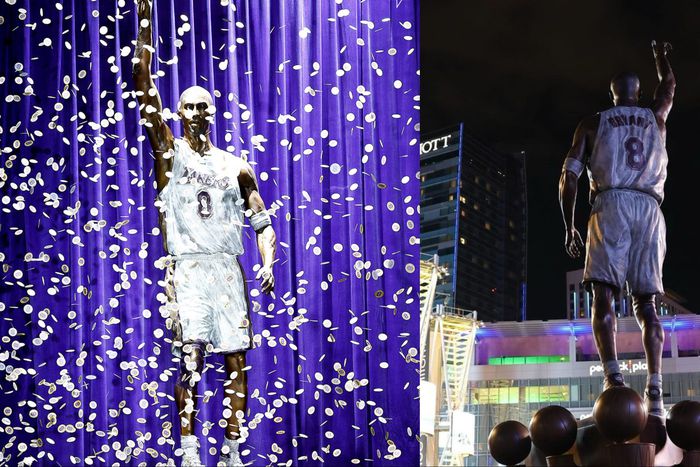 Kobe Bryant's statue has gone viral as fans spotted errors.