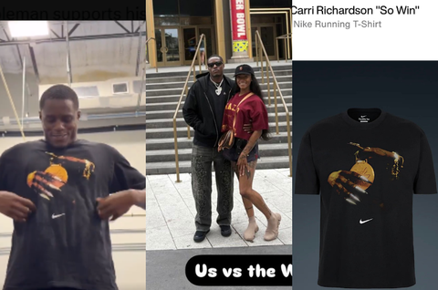 Most supportive boyfriend: Christian Coleman models Sha'Carri Richardson's unreleased Nike 'So Win' t-shirt with pride