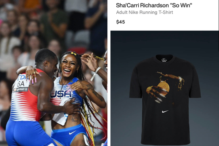 Star Power: Sha'Carri Richardson's unreleased $45 'So Win' t-shirt sold out in hours after boyfriend Christian Coleman rocked it