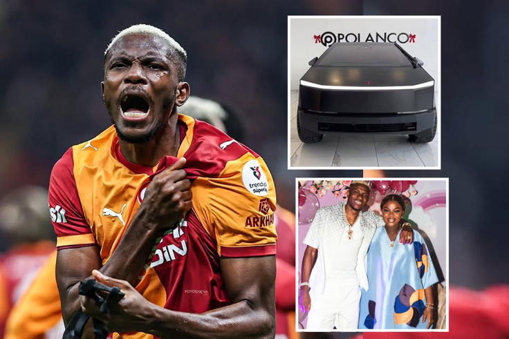 Super Eagles star Victor Osimhen surprises his sister with ₦400MILLION custom Tesla Cybertruck