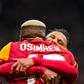Lemina celebrates with Victor Osimhen.