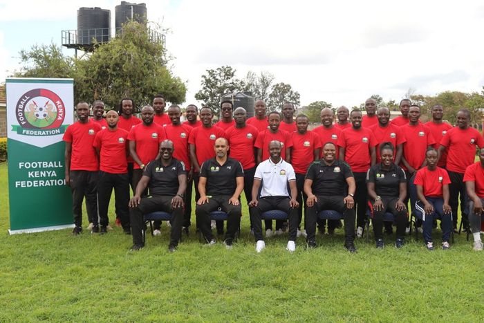Newly-trained CAF C coaches by FKF.