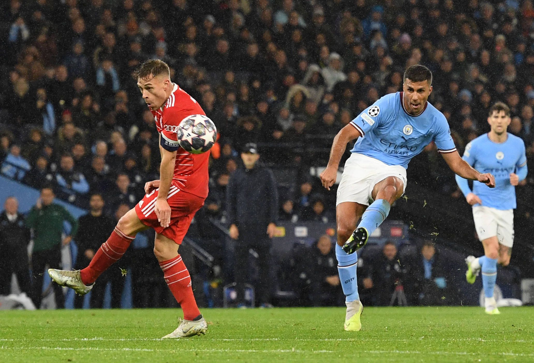 Man City vs Bayern Munich match sees minutes reduced after storm forced  fans to evacuate - Mirror Online