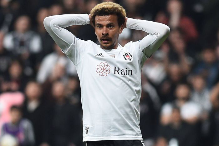 Dele Alli reacting while at Besiktas.