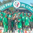 FKF Premier League Champions lift the trophy during the 2023/24 campaign.