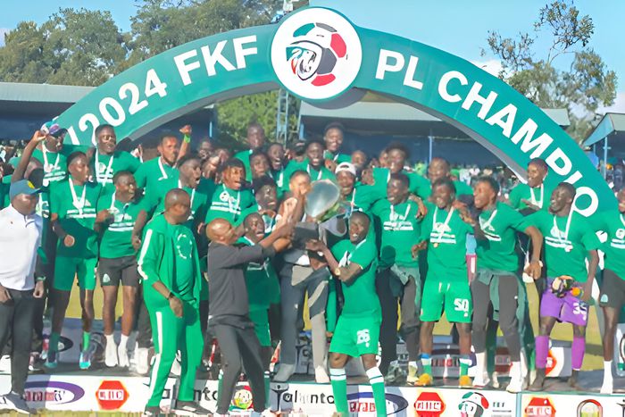 FKF Premier League Champions lift the trophy during the 2023/24 campaign.