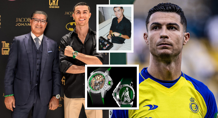Cristiano Ronaldo shows off $700,000 watch covered in anti-reflective  sapphire crystals & boasting a blue alligator strap | Goal.com US