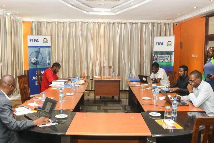 Kenyan FIFA agents during their exam in April 2023.