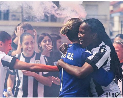 Harambee Starlets forward Esse Akida lifts hat-trick of Greek league titles with PAOK