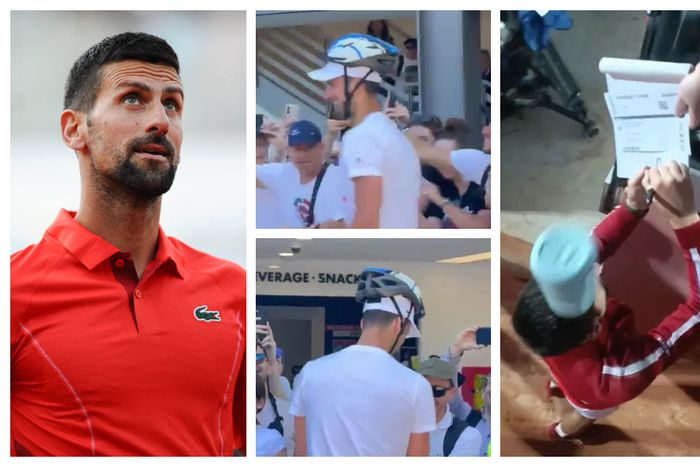 Djokovic hilarious moment wearing helmet