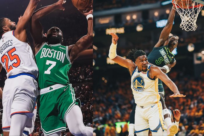 In the NBA Playoffs, the Celtics beat the Knicks, and the Timberwolves beat the Warriors in Game 3.
