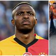 Victor Osimhen reacts to Galatasaray fans dancing.