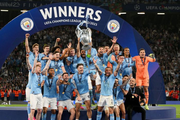 Manchester City won he Champions League to complete a famous treble