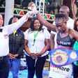 Sarah Achieng of Kenya after beating Argentine Edith Soledad Matthysse in Nairobi.