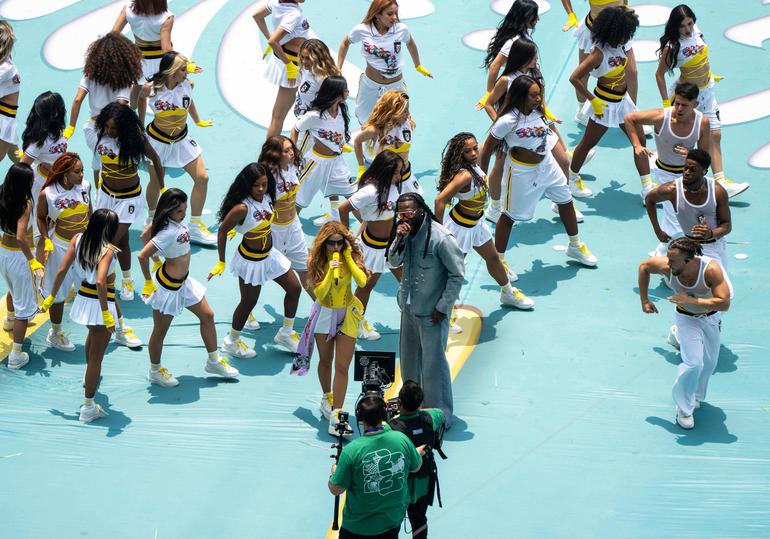 Shakira and Burna Boy perform at the opening ceremony of the 2026 FIFA World Cup
