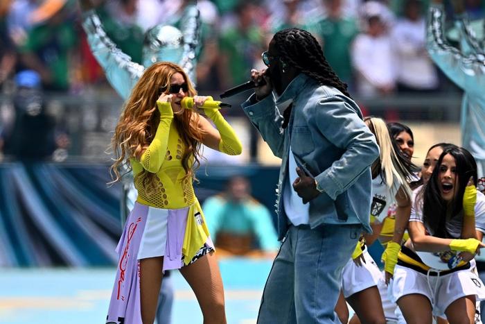 Shakira and Burna Boy perform at the FIFA World Cup opening ceremony in Mexico ((Photo by Tom Weller/picture alliance via Getty Images)