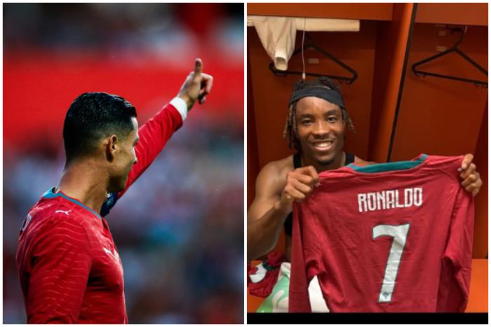 Dream come true: Bruno Onyemaechi gets Cristiano Ronaldo shirt after first-ever game against Nigeria