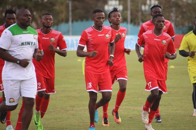 Harambee Stars players during a past training session.