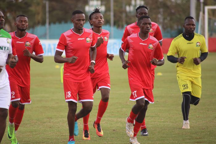 Harambee Stars players during a past training session.