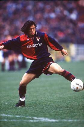 Kazuyoshi Miura playing for Genoa in Serie A in 1994