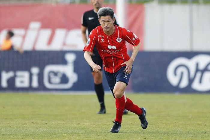 Kazuyoshi Miura playing for Oliveirense in the Portuguese second division