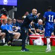 Chelsea head coach Enzo Maresca talks with midfielder Noni Madueke (11) during the friendly between Chelsea FC and Club America on July 31st, 2024 at Mercedes-Benz Stadium in Atlanta, GA. (Photo by Rich von Biberstein Icon Sportswire)