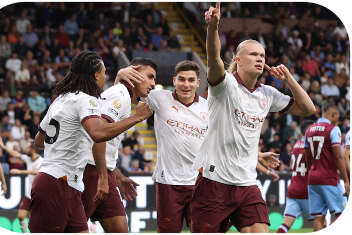 Erling Haaland scores two goals against Burnley || Imago