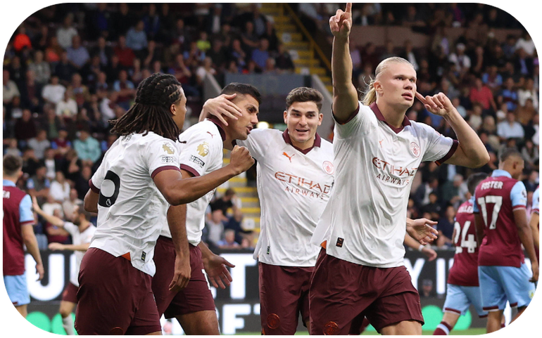 Erling Haaland scores two goals against Burnley || Imago