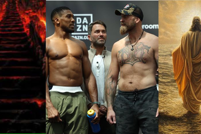 Joshua then took to his official social media platforms to show off views from the weigh-in and also call on God and hell to face Helenius.