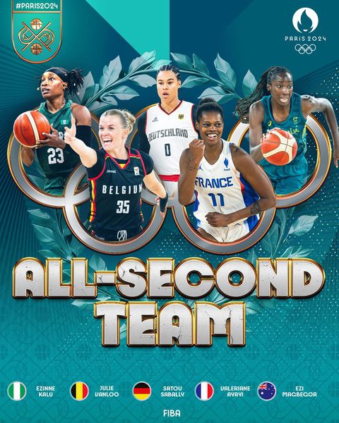 Nigeria's D'Tigress star Ezinne Kalu makes Paris 2024 Olympic 2nd team.