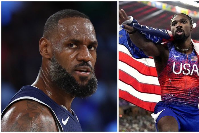 LeBron James (left) and Noah Lyles (right) both won gold for Team USA in the Paris 2024 Olympics.