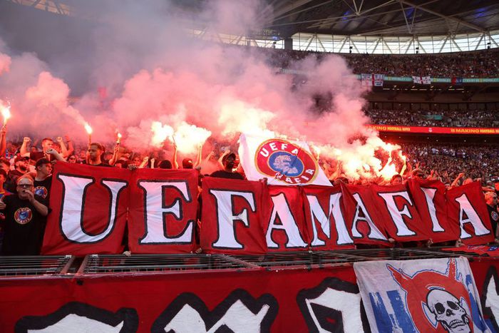 Crystal Palace fans protest UEFA decision