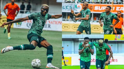 Super Eagles 6-0 Sao Tome: Osimhen reacts to hattrick, celebrates strike partnership with Awoniyi