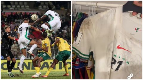 South Africa vs Nigeria: Frame it or wash it? Super Eagles hero Bassey torn over dirty shirt from first Nigeria goal