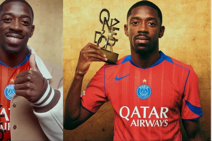 PSG star Ousmane Dembele has celebrated winning the 2025 Onze d'Or beating Lamine Yamal to win the award.