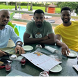 Mikel Obi chill with Drogba and Kalou