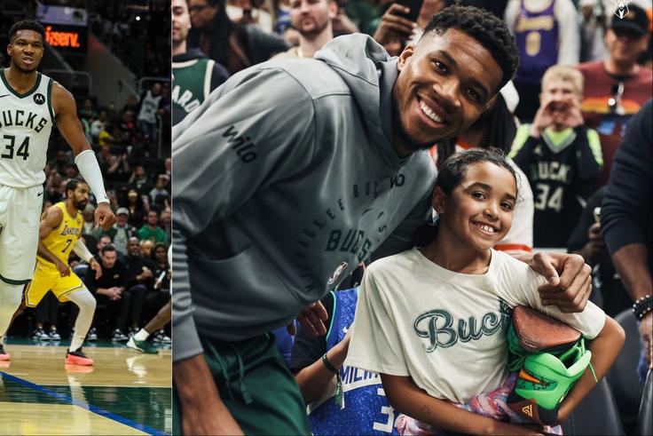 In his preseason debut, Nigerian Freak Giannis Antetokounmpo scores 20 points, gifts shoes as Bucks lose 102-107 to the Lakers