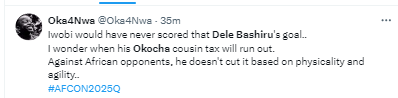Nigerians compare Fisayo Dele-Bashiru to legend Jay-Jay Okocha after his 2nd goal helped the Super Eagles defeat the Mediterranean Knights of Libya in the AFCON 2025 qualifier.