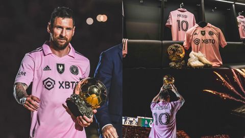 Lionel Messi's 8th Ballon D'Or trophy celebrated by Inter Miami in  exhibition