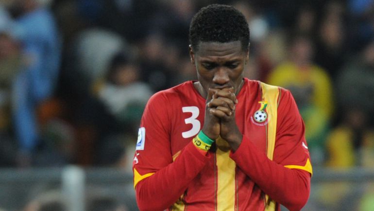 Former Ghana striker Asamoah Gyan is credited with one of the most famous penalty misses of all time