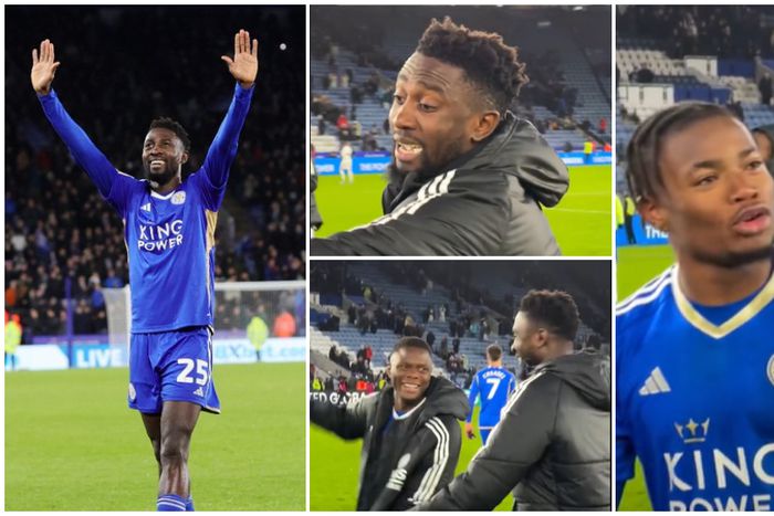 Wilfred Ndidi Issahaku and Daka in playful exchange after a good day at the office for Leicester City.
